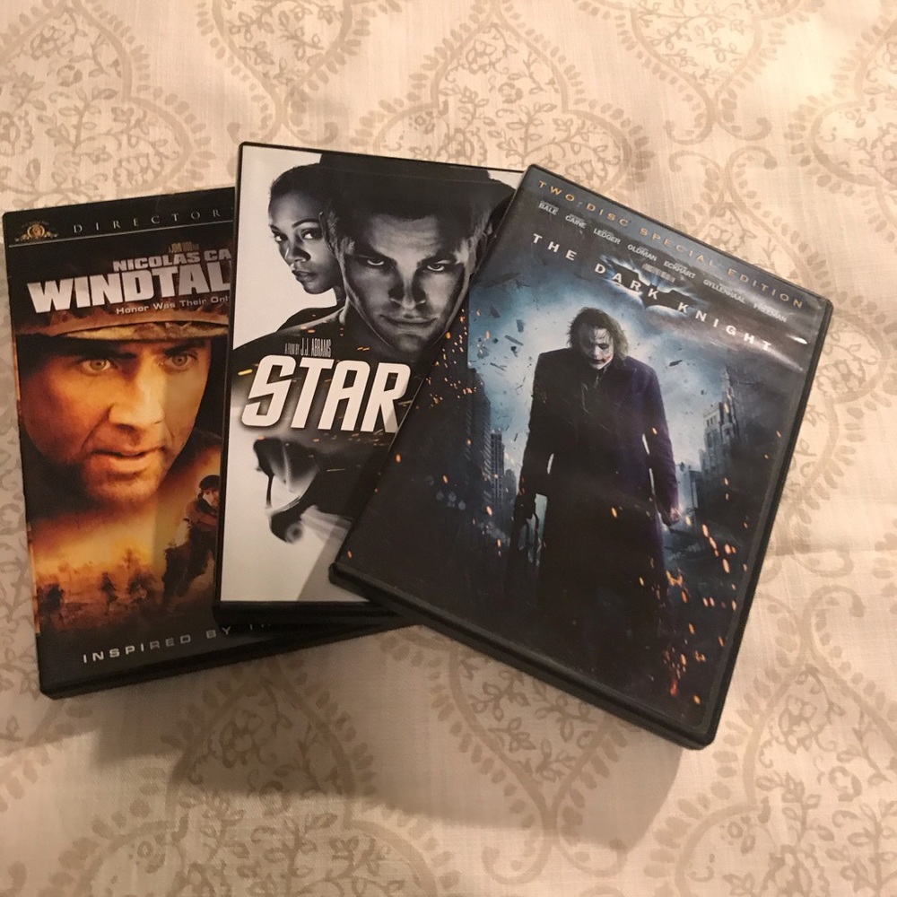 3 DVD Bundle Dark Knight, Star Trek, Windtalkers